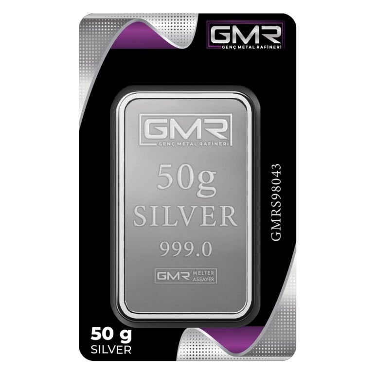 EG Kuyumculuk 3 Adet 50 gr Gümüş Külçe Gmr
