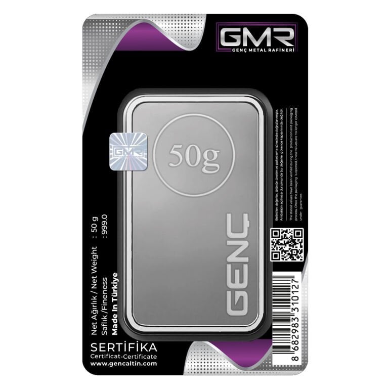 EG Kuyumculuk 3 Adet 50 gr Gümüş Külçe Gmr